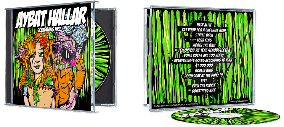 Front and back sides of CD packaging